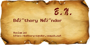 Báthory Nándor névjegykártya
