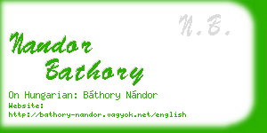 nandor bathory business card